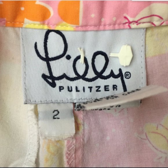 Lilly Pulitzer High Rise Patchwork Stretch Shorts - Picture 9 of 9